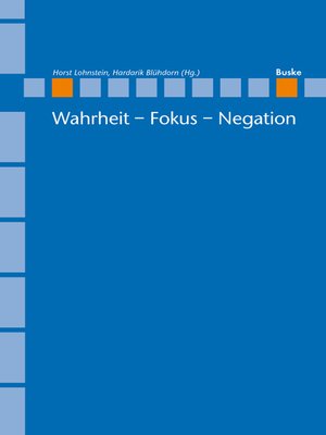 cover image of Wahrheit – Fokus – Negation